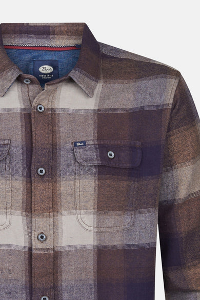 Men Shirt Long Sleeve Check