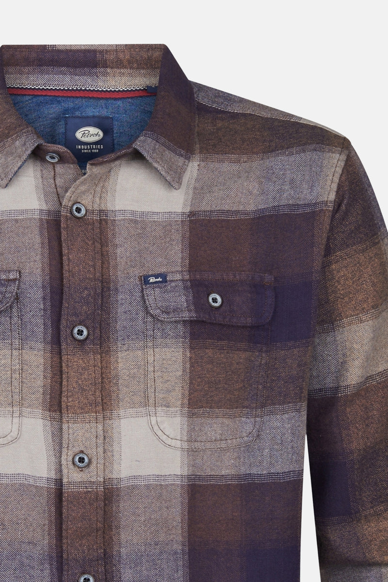 Men Shirt Long Sleeve Check