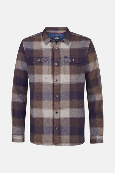 Men Shirt Long Sleeve Check