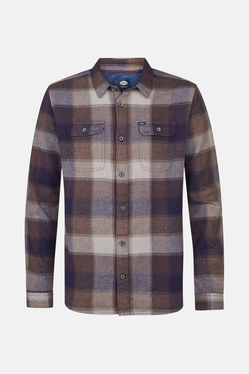 Men Shirt Long Sleeve Check