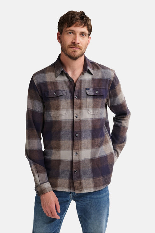 Men Shirt Long Sleeve Check