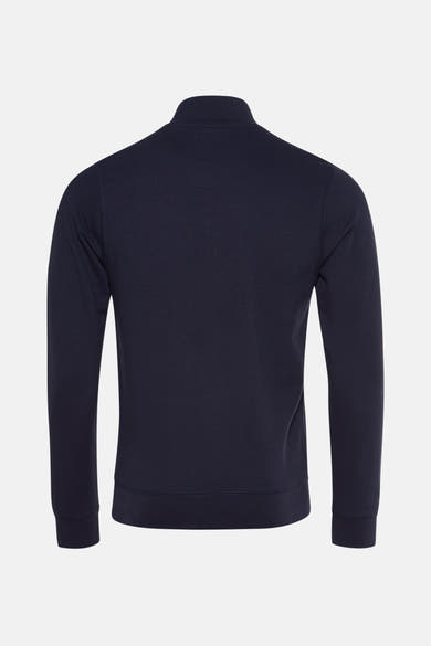 Gilet bleu marine de Petrol Industries, vue arrière, avec col montant et manches longues.