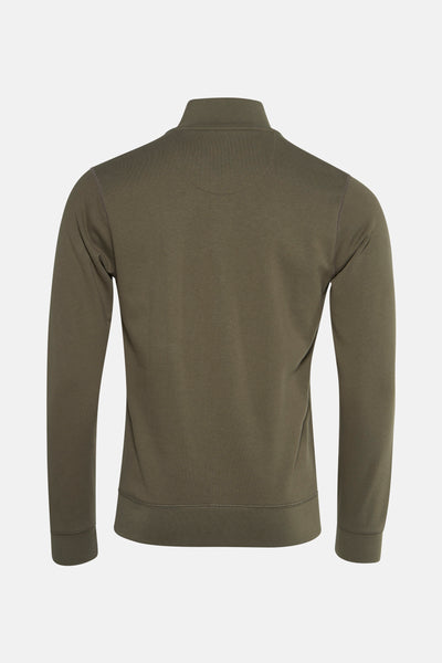 Sweat-shirt vert de Petrol Industries, vue arrière avec col montant et manches longues.