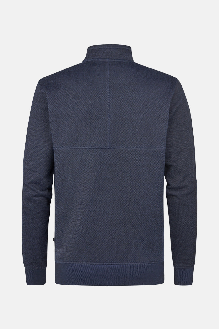 Marineblauwe bodywarmer van Petrol Industries, met opstaande kraag en gestructureerde inzetten op de rug.