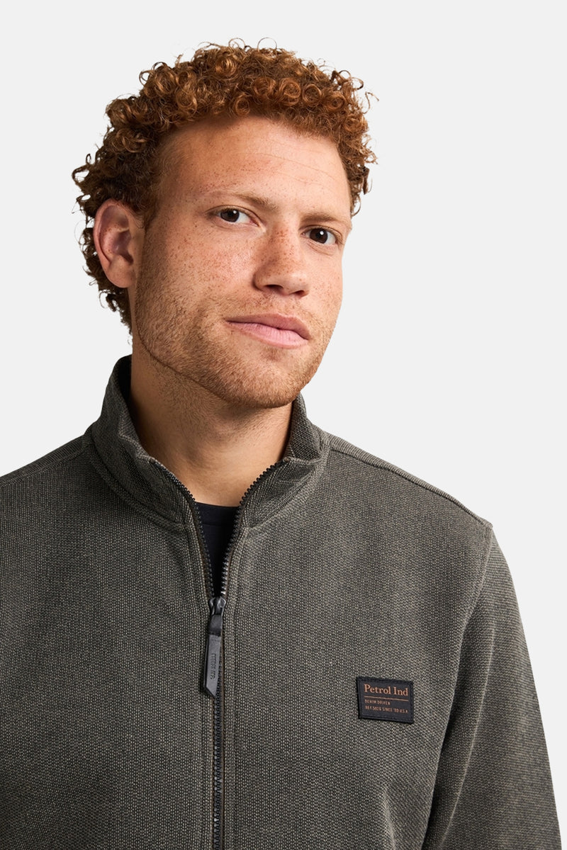 Men Sweater Collar Zip