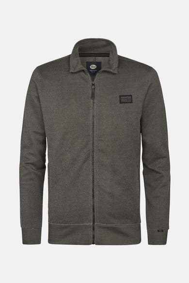 Kaki gilet van Petrol Industries met volledige ritssluiting en discreet logo op de borst.