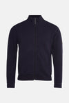 Blauwe bodywarmer van Petrol Industries, met ritssluiting middenvoor en subtiele patroontextuur.