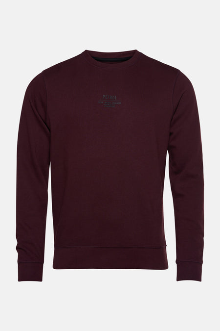 Bordeaux sweatshirt van Petrol Industries, met een discreet logo op de borst gedrukt.