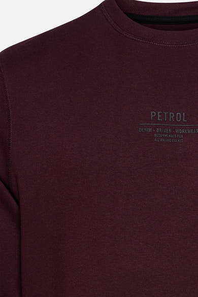 Bordeaux sweatshirt van Petrol Industries, met opdruk en ronde hals.