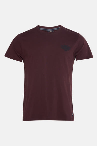 Bordeaux T-shirt met korte mouwen van Petrol Industries, met een discreet logo op de borst.