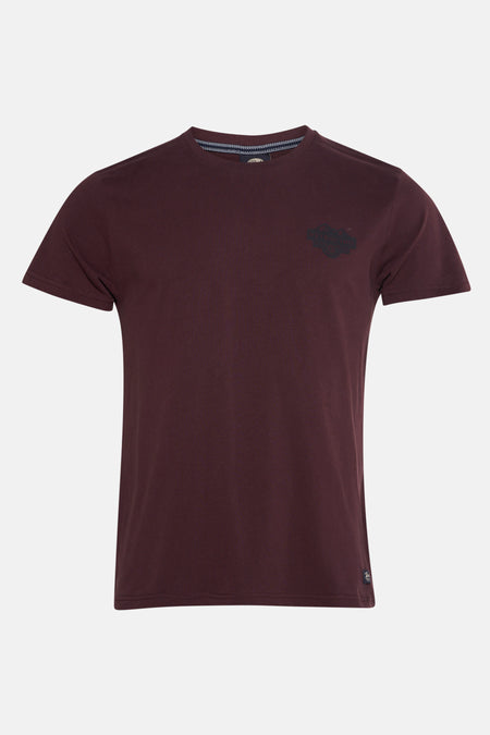 Bordeaux T-shirt met korte mouwen van Petrol Industries, met een discreet logo op de borst.