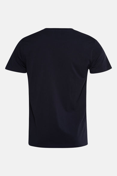 Blauw T-shirt met korte mouwen van Petrol Industries, van achteren gezien, effen.