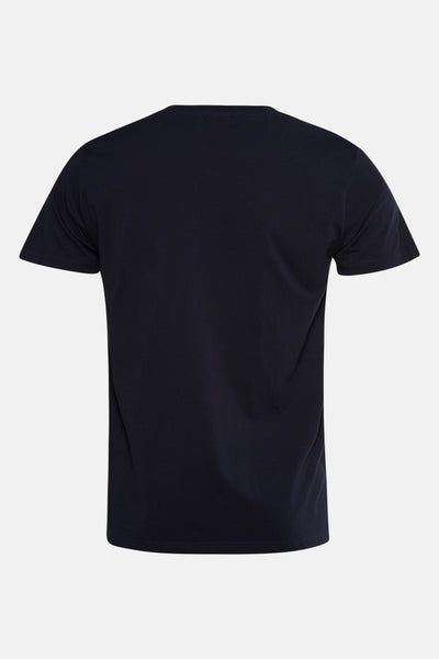 Blauw T-shirt met korte mouwen van Petrol Industries, van achteren gezien, effen.