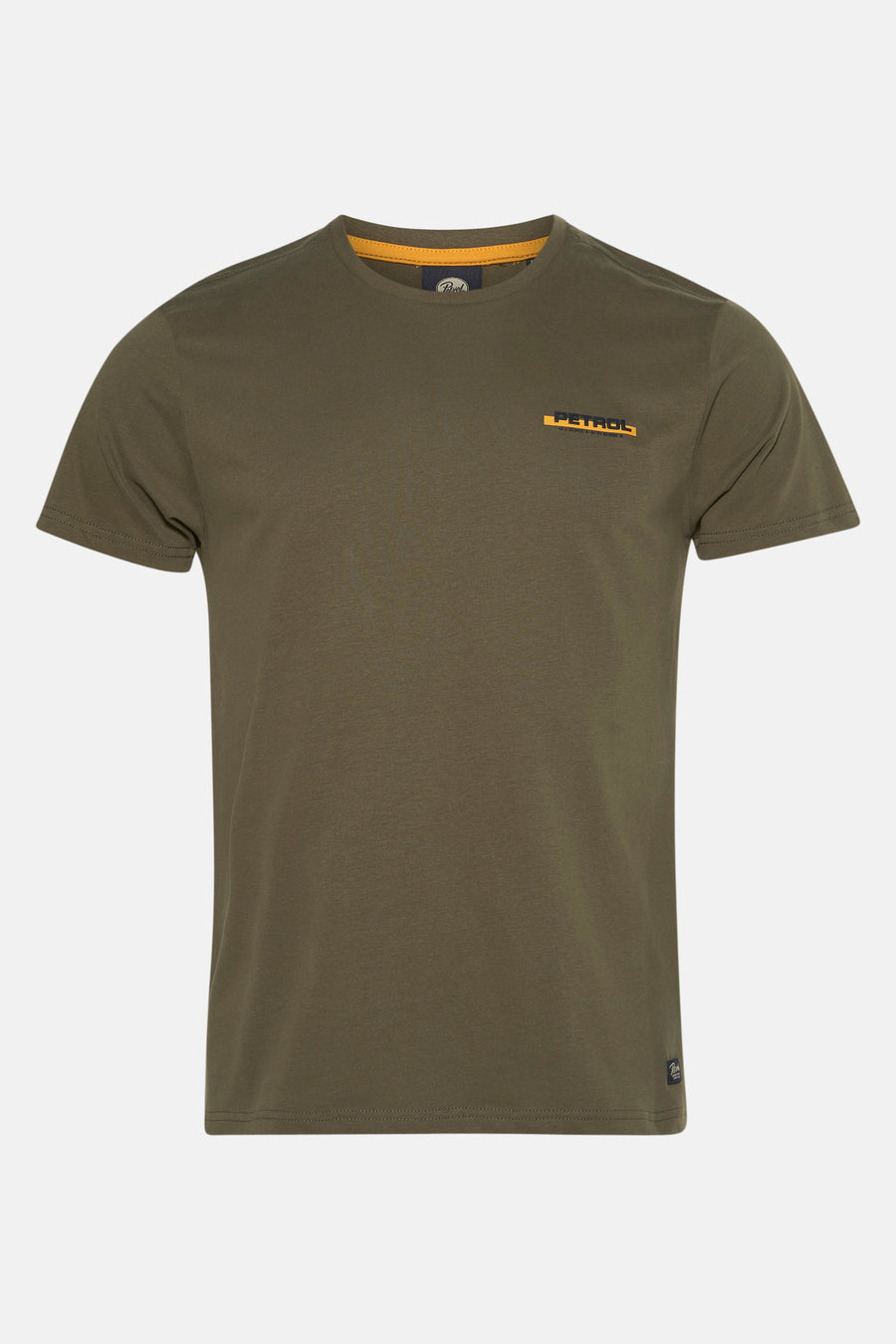 Groen T-shirt met korte mouwen van Petrol Industries, met opdruk van het logo op de voorkant.