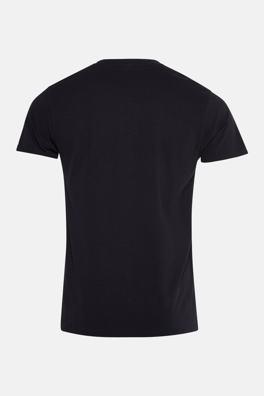 Zwart T-shirt met korte mouwen van Petrol Industries, achteraanzicht op lichte achtergrond.