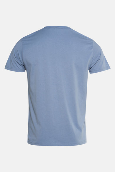 Blauw T-shirt met korte mouwen van Petrol Industries, achterkant, van katoenen jersey.
