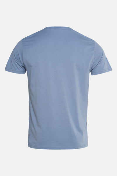 Blauw T-shirt met korte mouwen van Petrol Industries, achterkant, van katoenen jersey.