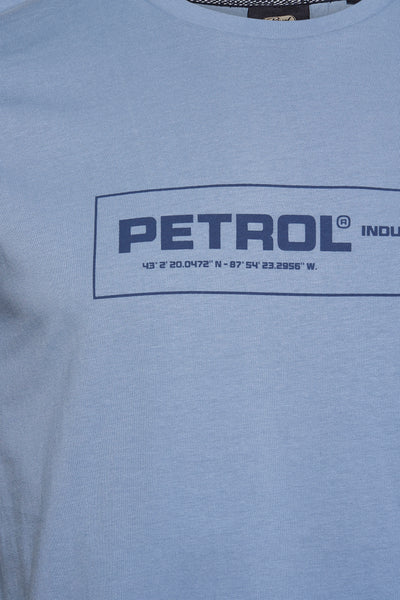 Blauw T-shirt met korte mouwen van Petrol Industries®, met grafische opdruk.