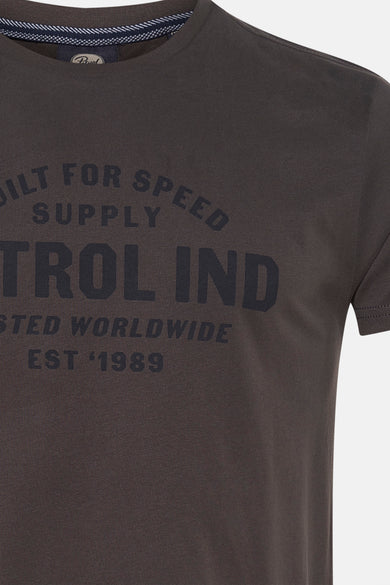 Grijs T-shirt met korte mouwen van Petrol Industries, met een print.