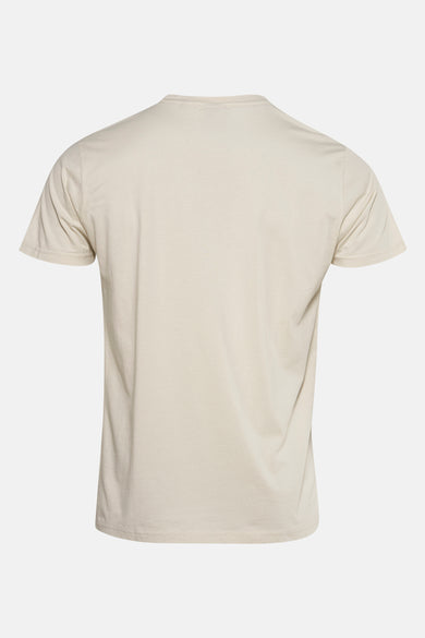 Beige T-shirt met korte mouwen van Petrol Industries, effen, katoen, achterkant.