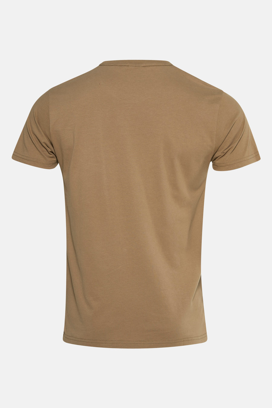 T-shirt beige à manches courtes de Petrol Industries, vue de dos, avec une encolure ras du cou.