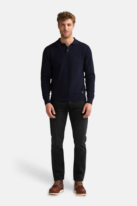 Pull met rolkraag - blauw