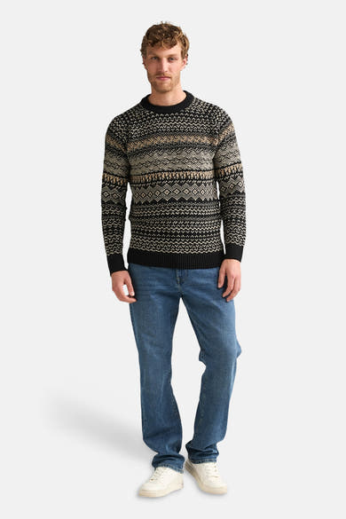 Pull col rond noir - Petrol Industries®