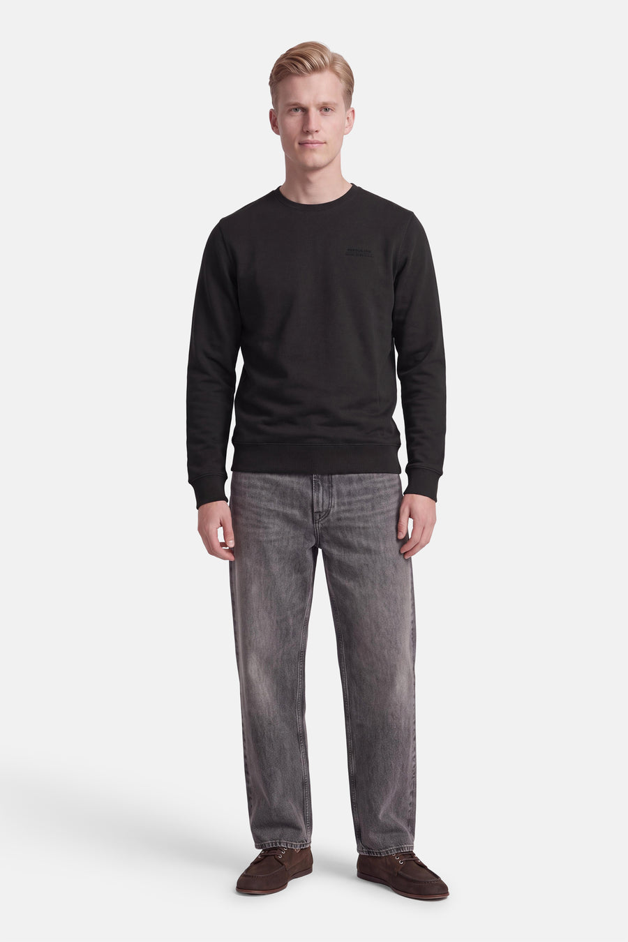 Sweat col O - gris