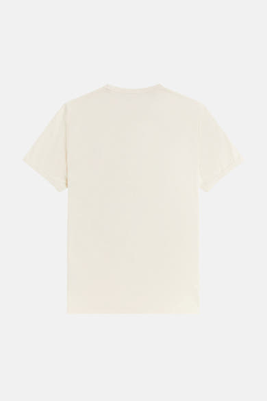 Ecru T-shirt met korte mouwen van FRED PERRY, effen achterkant.