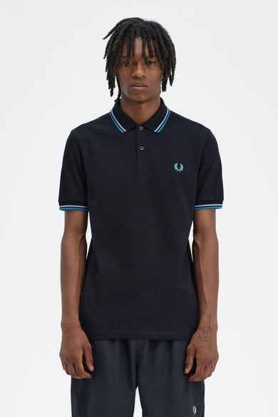 Heren tops polo korte mouw Bleu - FRED PERRY