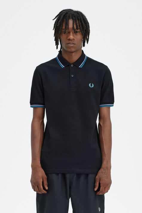Heren tops polo korte mouw Bleu - FRED PERRY