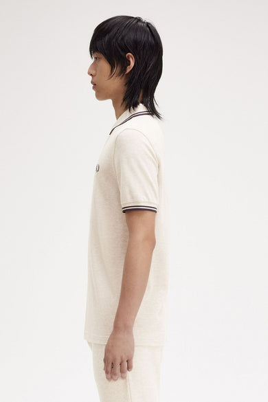 Heren tops polo korte mouw Beige - FRED PERRY