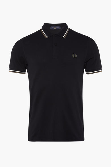 Heren tops polo korte mouw Noir - FRED PERRY