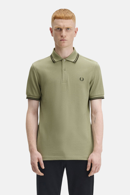 Polo met korte mouwen - olive