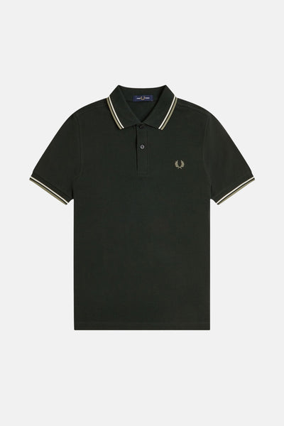 Heren tops polo korte mouw KAHKI - FRED PERRY