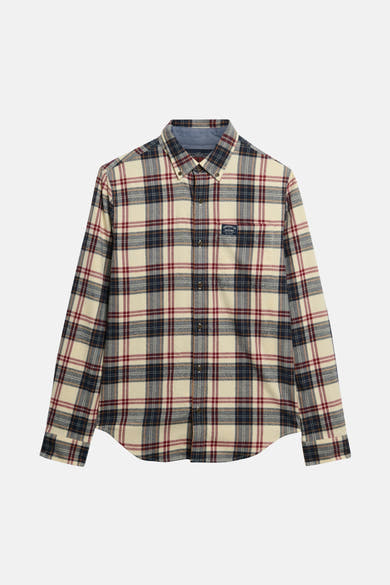 Superdry geruit overhemd met lange mouwen in meerdere kleuren, met een knoopkraag en borstzak.