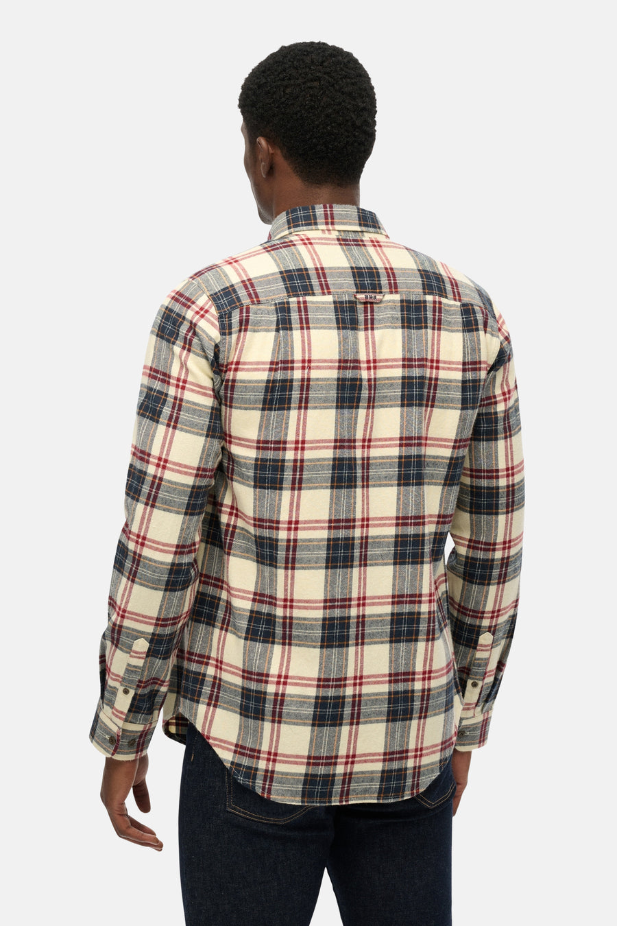 Multikleurig overhemd met lange mouwen van SUPERDRY, geruit met borstzak en knoopmanchetten.