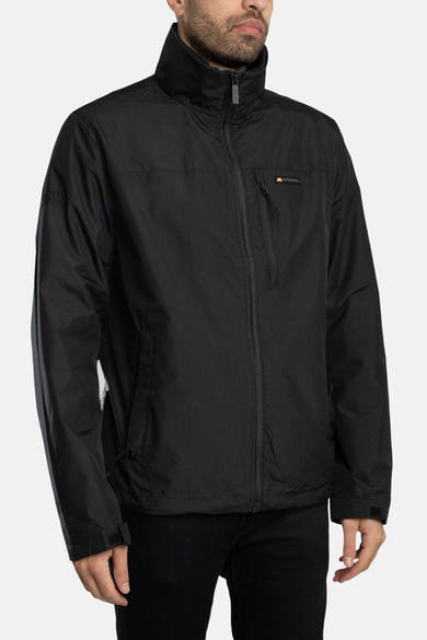 Veste de pluie noire par SUPERDRY, avec fermeture éclair et poches zippées.