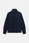 Veste de pluie bleu marine de SUPERDRY à col montant, fermeture éclair, poignets côtelés et poches zippées.