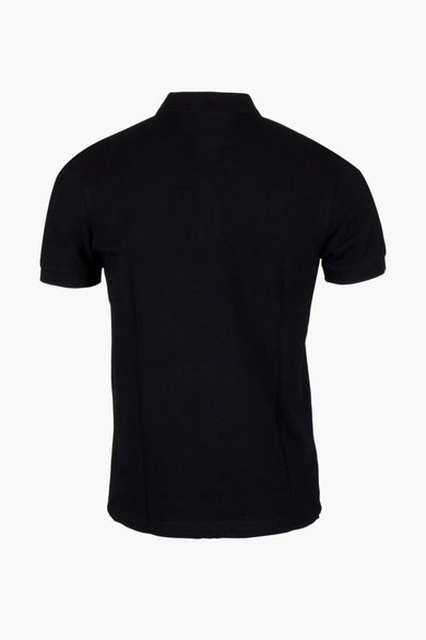 Zwarte FRED PERRY polo, achterkant met kraag en korte mouwen.