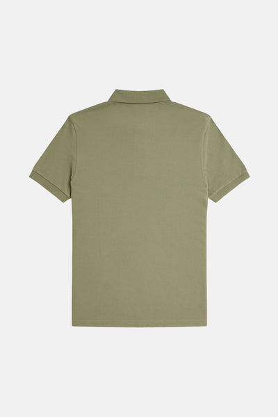 Polo olive à manches courtes de FRED PERRY, vue arrière.

