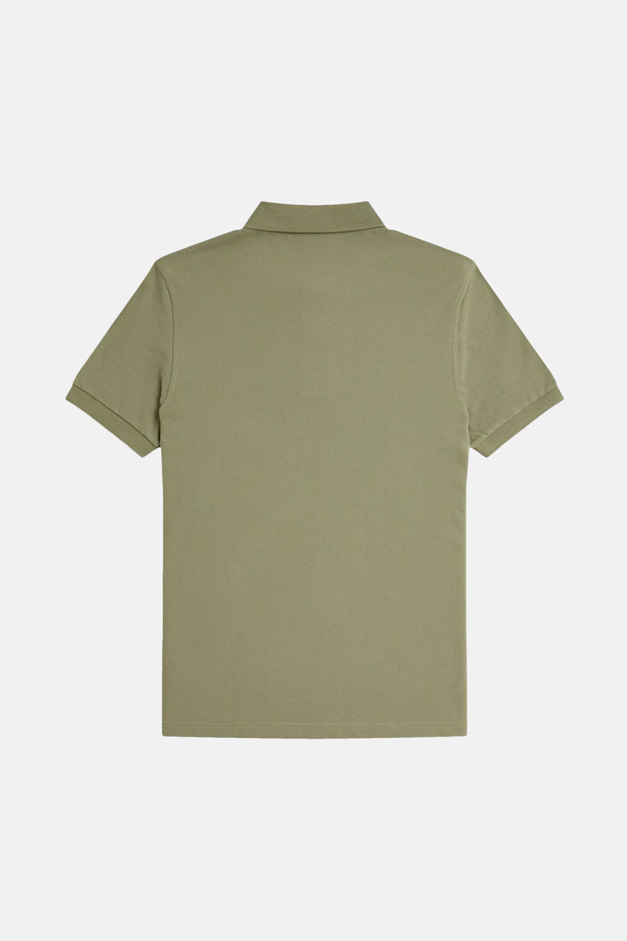 Olijfgroen poloshirt met korte mouwen van FRED PERRY, achterzijde.