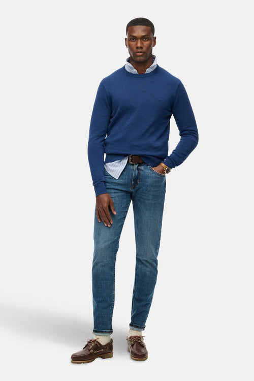Pull col rond bleu - SUPERDRY