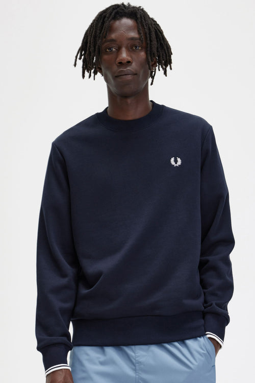 Sweat col rond Bleu - FRED PERRY