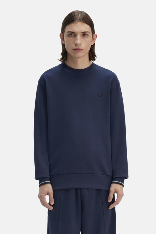 Sweat col rond Bleu - FRED PERRY