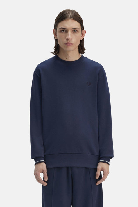 Sweat col rond Bleu - FRED PERRY
