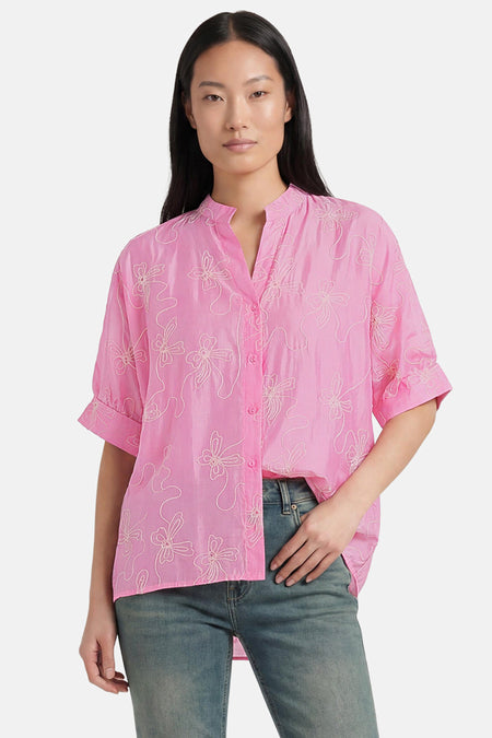 Blouse à manches courtes - rose