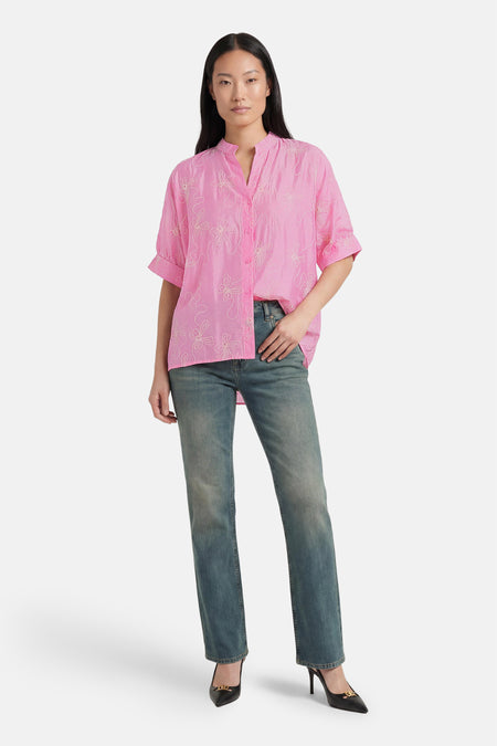 Blouse à manches courtes - rose