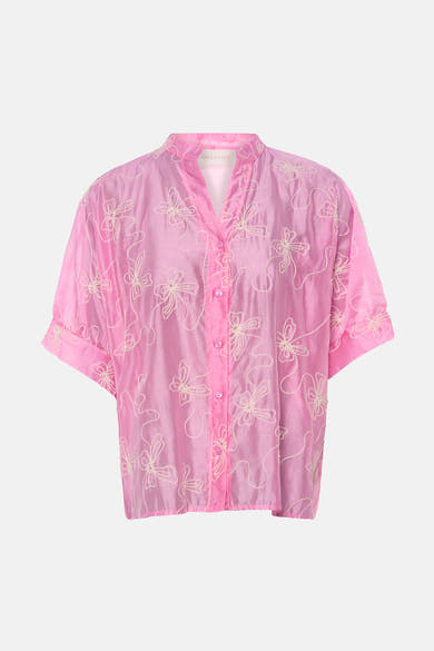 Blouse met korte mouwen - roze