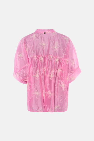 Blouse met korte mouwen - roze